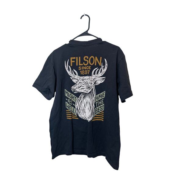 CC Filson Co Men’s Sz M Graphic T-Shirt Deer Alcan Outdoorsman Shirt - tiny spot - Picture 1 of 6